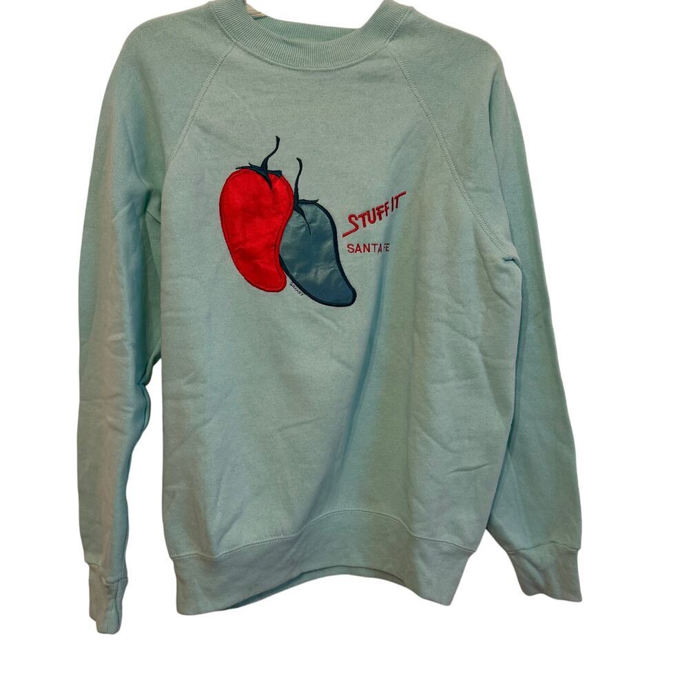 Vintage 90s Funny Sweatshirt Crewneck Santa Fe Hot Peppers Fuego Baseball Size L